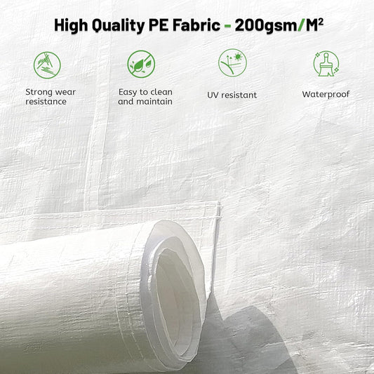 12  X14   Gazebo Cover For Hardtop Gazebos, Outdoor Universal Winter Gazebo Cover With Sidewalls And Mesh Windows, All Season Waterproof Enclosed Gazebo Cover, White