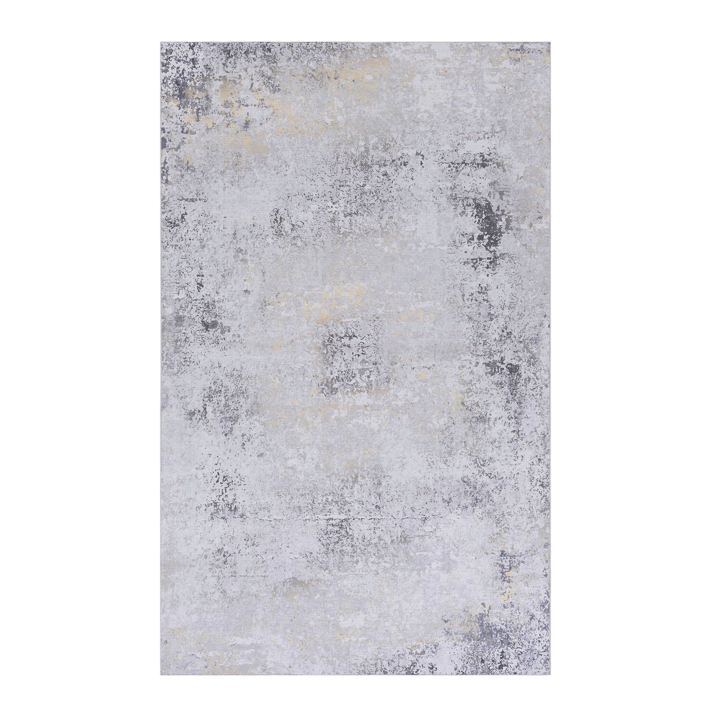 MAVAL Gold Washable Rug 3x5 Area Rug  Gray Gold, 3' X 5'