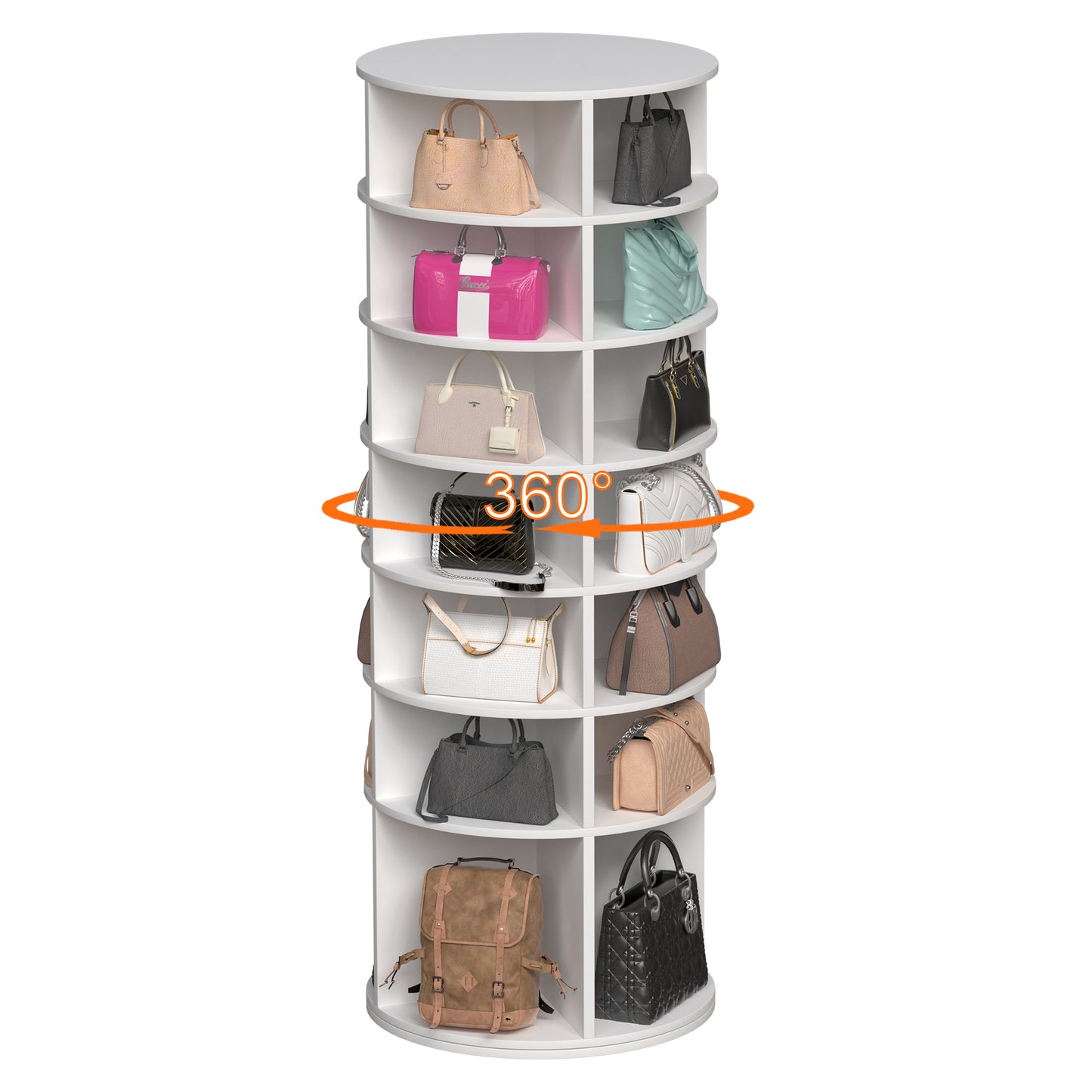 Rotating Shoe Rack Tower, 7-Tier Spinning Shoe Rack, Free Standing 360  Revolving Shoe Organizer,  High Bottom Design Shoe Tower Spinning Storage Lazy Susany, Fits 28 Pairs Of Shoes  7-Tier White