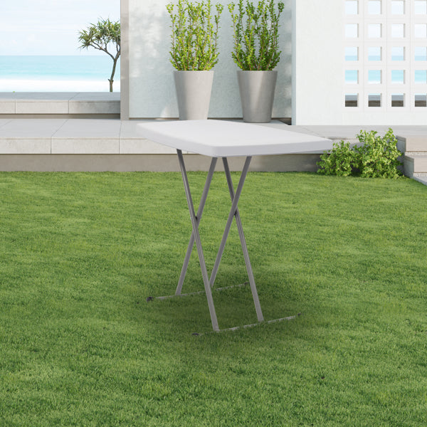 30x20 Inches, White, Height-adjustable, Plastic Folding Table For The Garden
