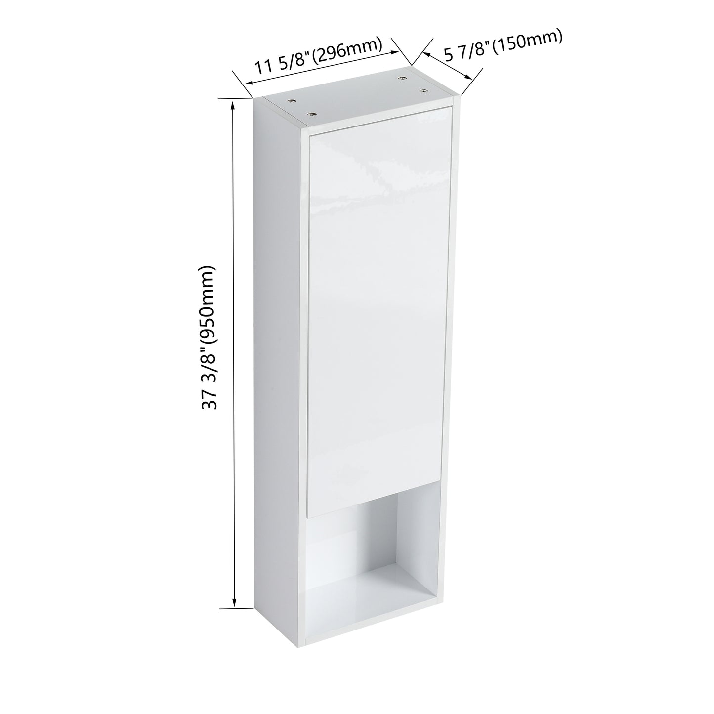 12  Bathroom Wall Cabinet, Soft Close Doors, Float Mounting Design,Glossy White, KD-Packing
