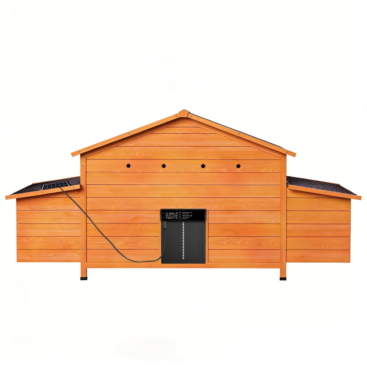 Automatic Chicken Coop With Solar-Powered Door, Weatherproof Design, Ventilated, With 2 Nesting Boxes, Timer & Light Sensor Durable Outdoor Chicken House With Pull-Out Tray For Easy Cleaning