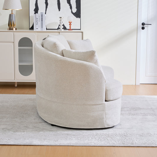 73.82  Wide Curved Sofa, Modern Luxury Plush Chenille Extra-Deep Seat, 4 Removable Cushions, Suitable For Small Spaces, Living Rooms, Bedrooms,Beige