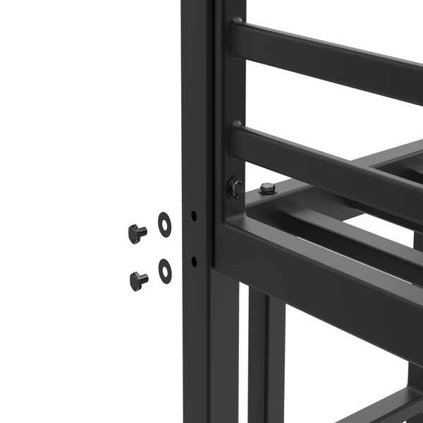 Twin Over Twin Metal Bunk Bed, Low Bunk Bed With Ladder, Bed Frame,Black, Sturdy Steel Construction, Safe Design, Easy Assembly, 250lb Upper Bed Capacity, 350lb Lower Bed Capacity