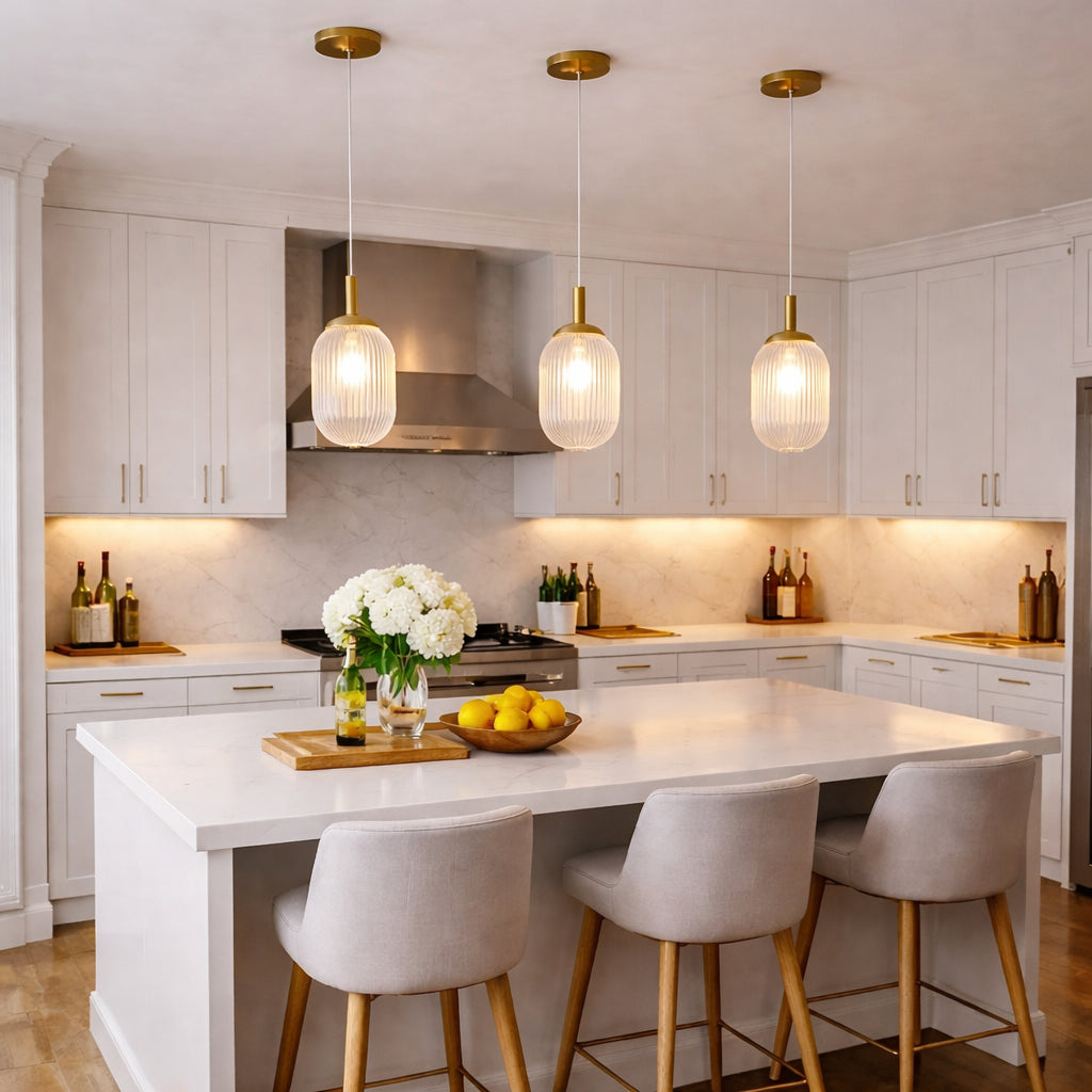 Gemma Pendant Lamp - Gold And Clear  110-120V 1PC