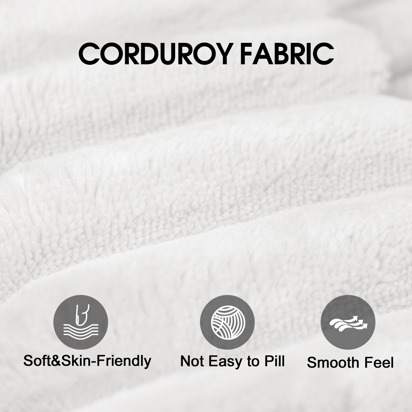 Cloud Sofa,Corduroy Fabric,Deep Seat Couches,Double-layer Design,Removable  Cushion,No Assembly, DIY Combination For Living Room, Bedroom,Conference Room ,Apartment,White