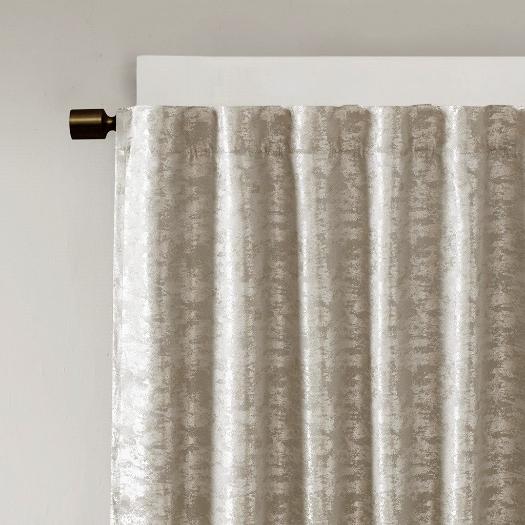 Jacquard Lined Total Blackout Rod Pocket,Back Tab Curtain Panel Only 1 Pc Panel