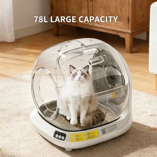 Best Automatic Cat Litter Box, 78L Fully Enclosed Tu-ya APP Smart Self-Cleaning Litter Box For Multi-Cat Homes