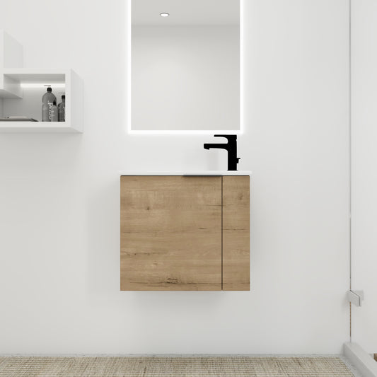 Bathroom Vanity With Sink 22 Inch For Small Bathroom,Floating Bathroom Vanity With Soft Close Door,Small Bathroom Vanity With Sink, 22x13  KD-Packing