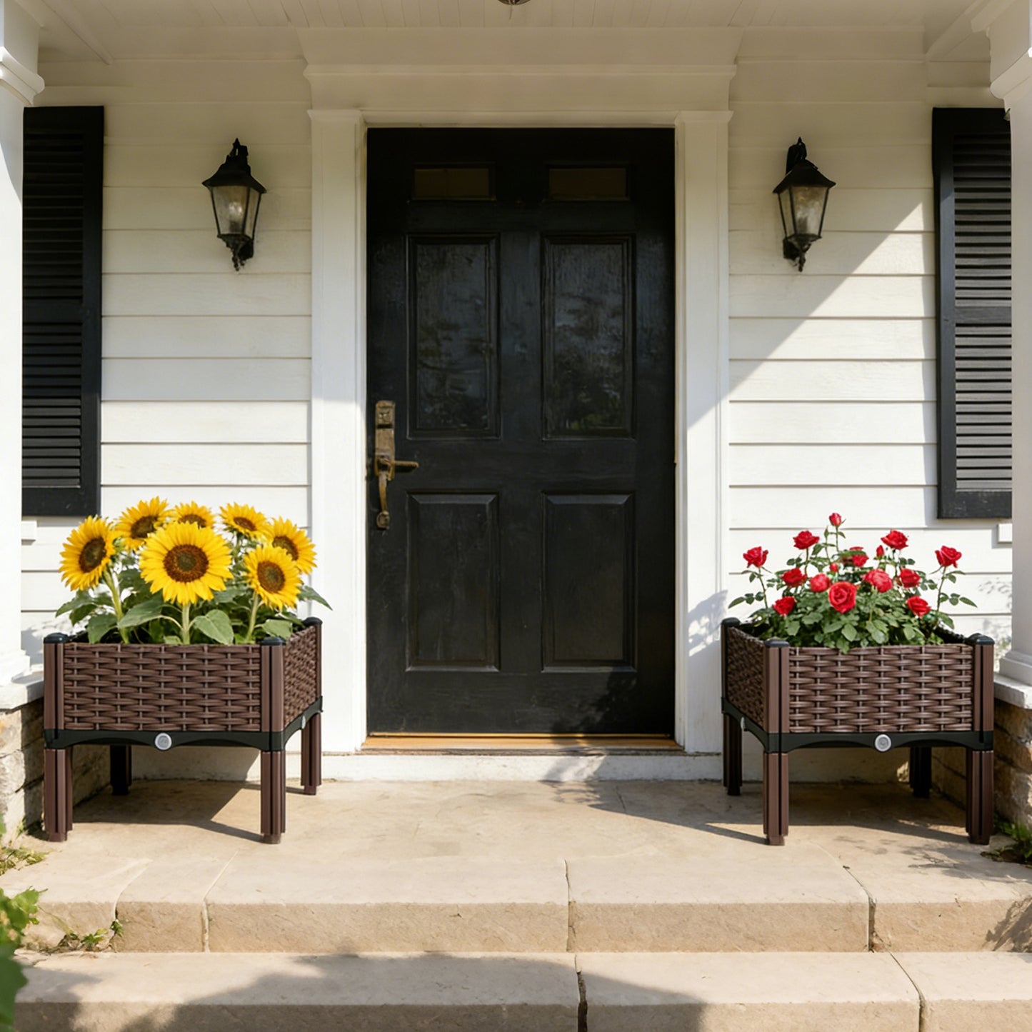 1Pc Outdoor Raised Garden Bed With Legs Elevated Planter Box With Self Watering System For Garden Patio Balcony Vegetables Flowers Herbs PP Plastic Box Easy Assembly