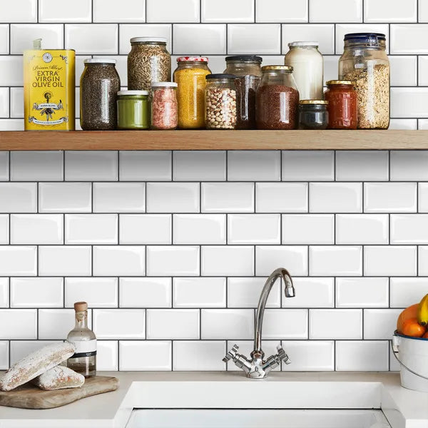 10pcs, Marble Peel And Stick Backsplash Tiles For Kitchen Walls Bathroom Countertops, 12 Inch*12 Inch, Adhesive Glazed Ceramic Surface,rproof, Heat Resistant, Contemporary