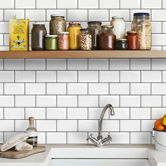 10pcs, Marble Peel And Stick Backsplash Tiles For Kitchen Walls Bathroom Countertops, 12 Inch*12 Inch, Adhesive Glazed Ceramic Surface,rproof, Heat Resistant, Contemporary