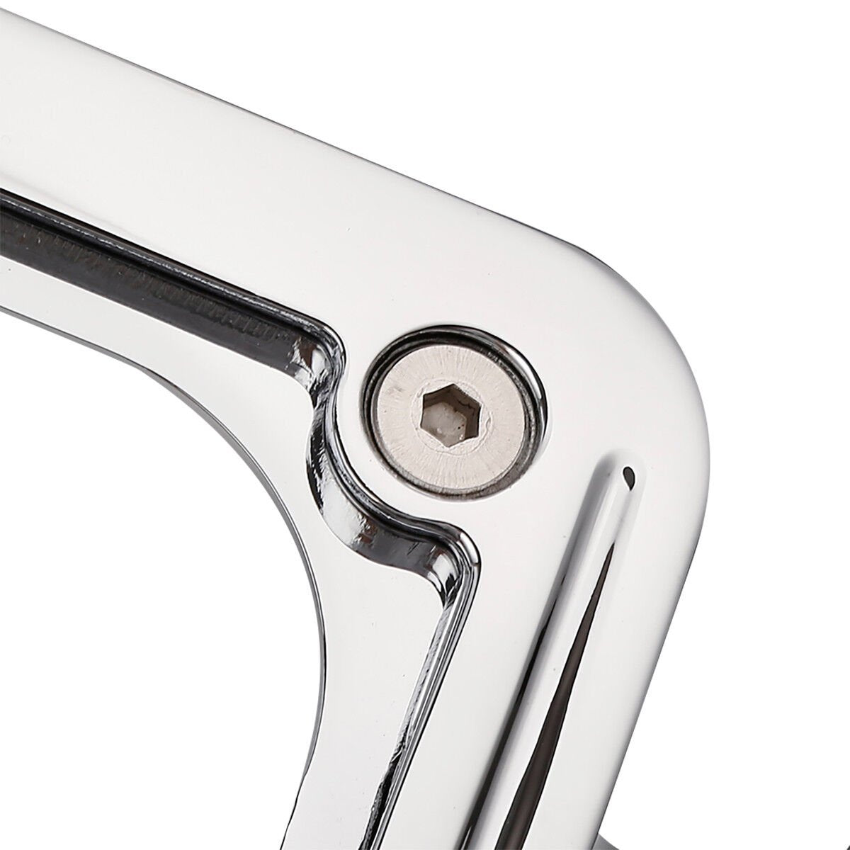 Chrome Curved Laydown License Plate Mount Frame W-Light For Harley-Davidson