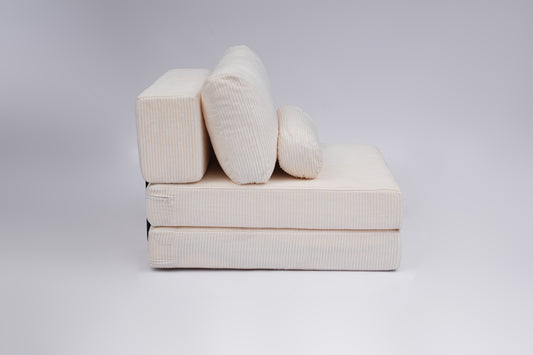 Foldable Castle Sofa Modular PlayCouchfor Living Room & Bedroom Instant Expansion Comfortable &Creative Design Furniture Seater With One Middle Seat,White.
