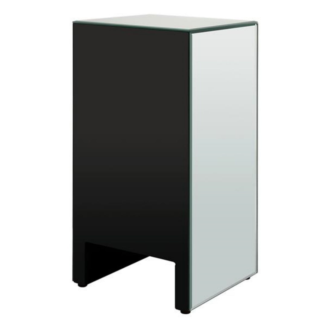 Mirror Bedside Table - Three Drawers, Silver Color
