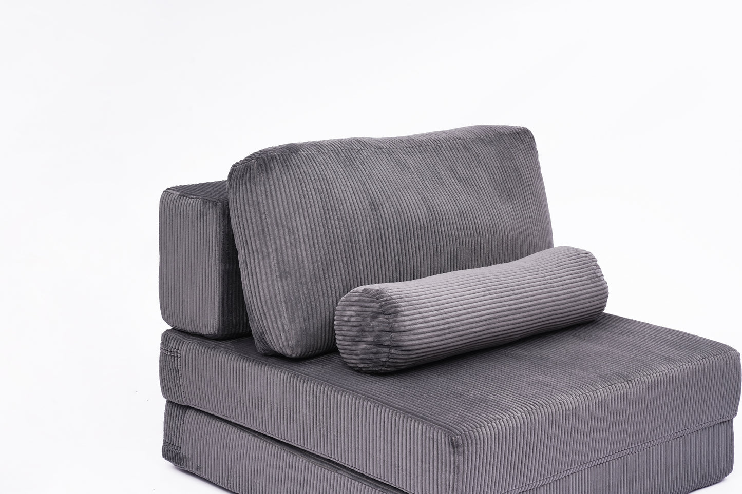 Foldable Castle Sofa Modular PlayCouchfor Living Room & Bedroom Instant Expansion Comfortable &Creative Design Furniture Seater With One Middle Seat,Dark-Gret.