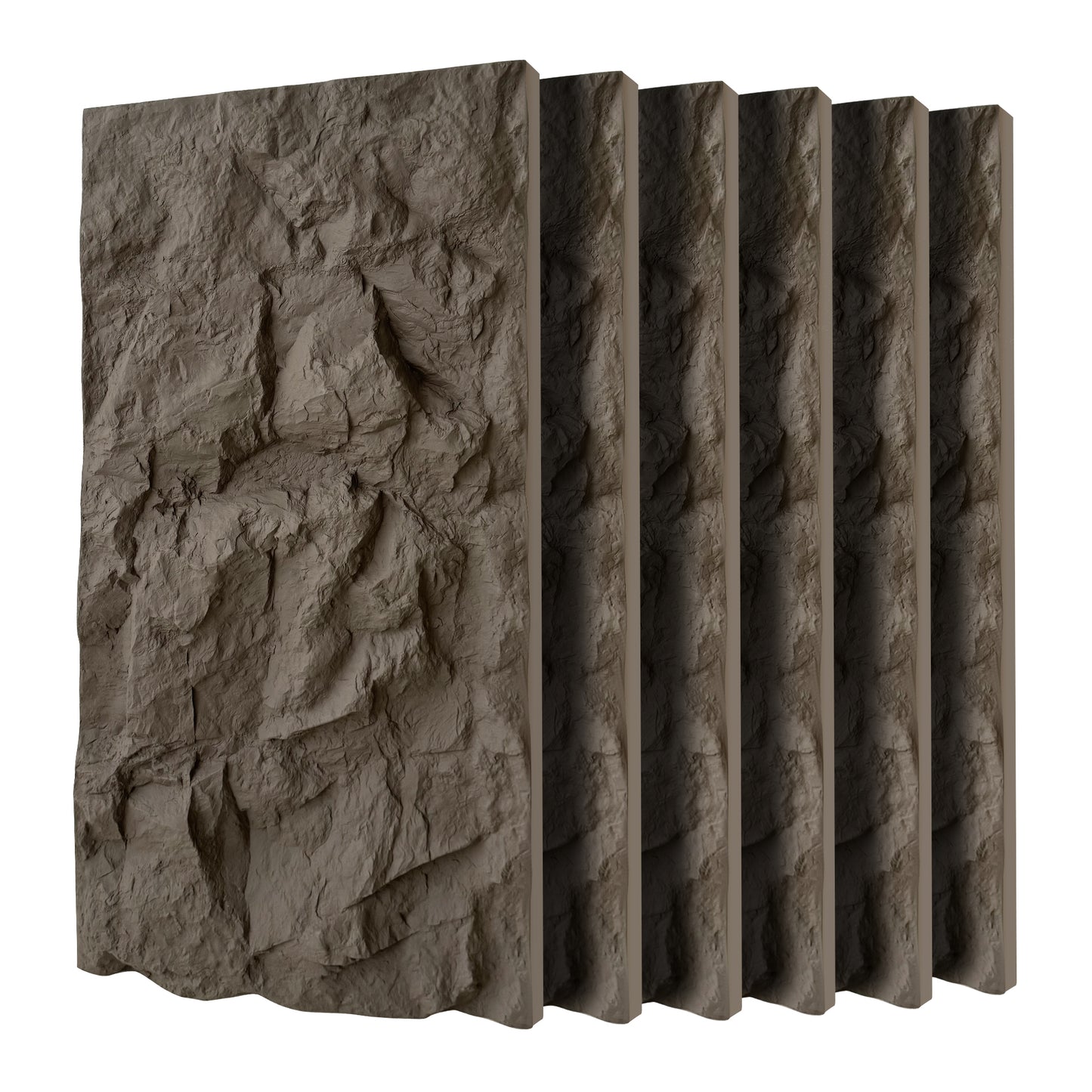 3D Faux Stone Wall Panels, 6 PCS PU Wainscoting Panel For Interior Wall Decor, Flame-resistant & Lightweight & Waterproof, For TV Wall, Office, Living Room, 47.24  X 23.62 Rock Stone  Space Black