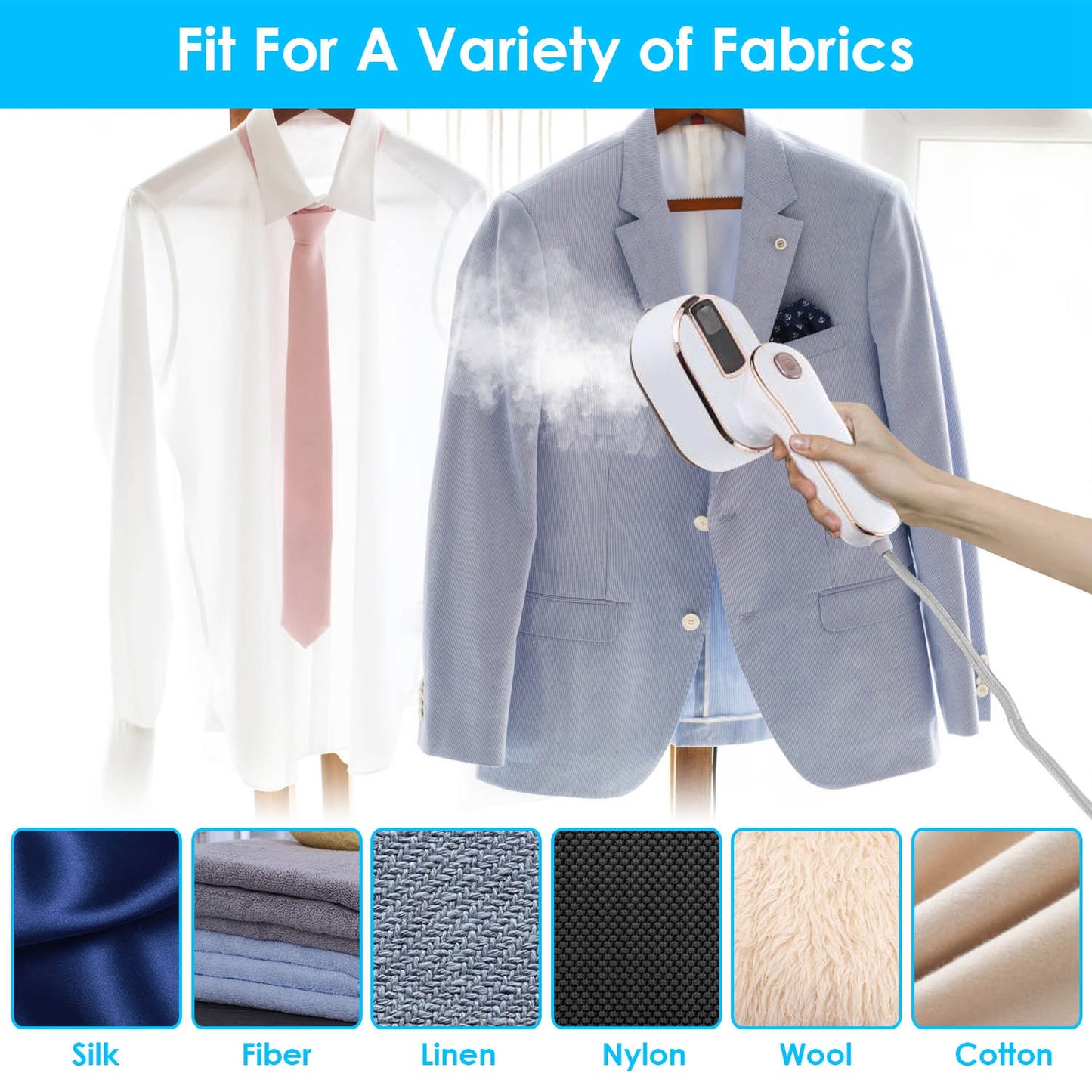 One Thousand W Portable Handheld Steamer For Hang Flat Ironing Travel Garment Steamer With 180 Degree Rotatable Handle 10S Fast Heating Clothing Wrinkles Remover For Home Office Travel