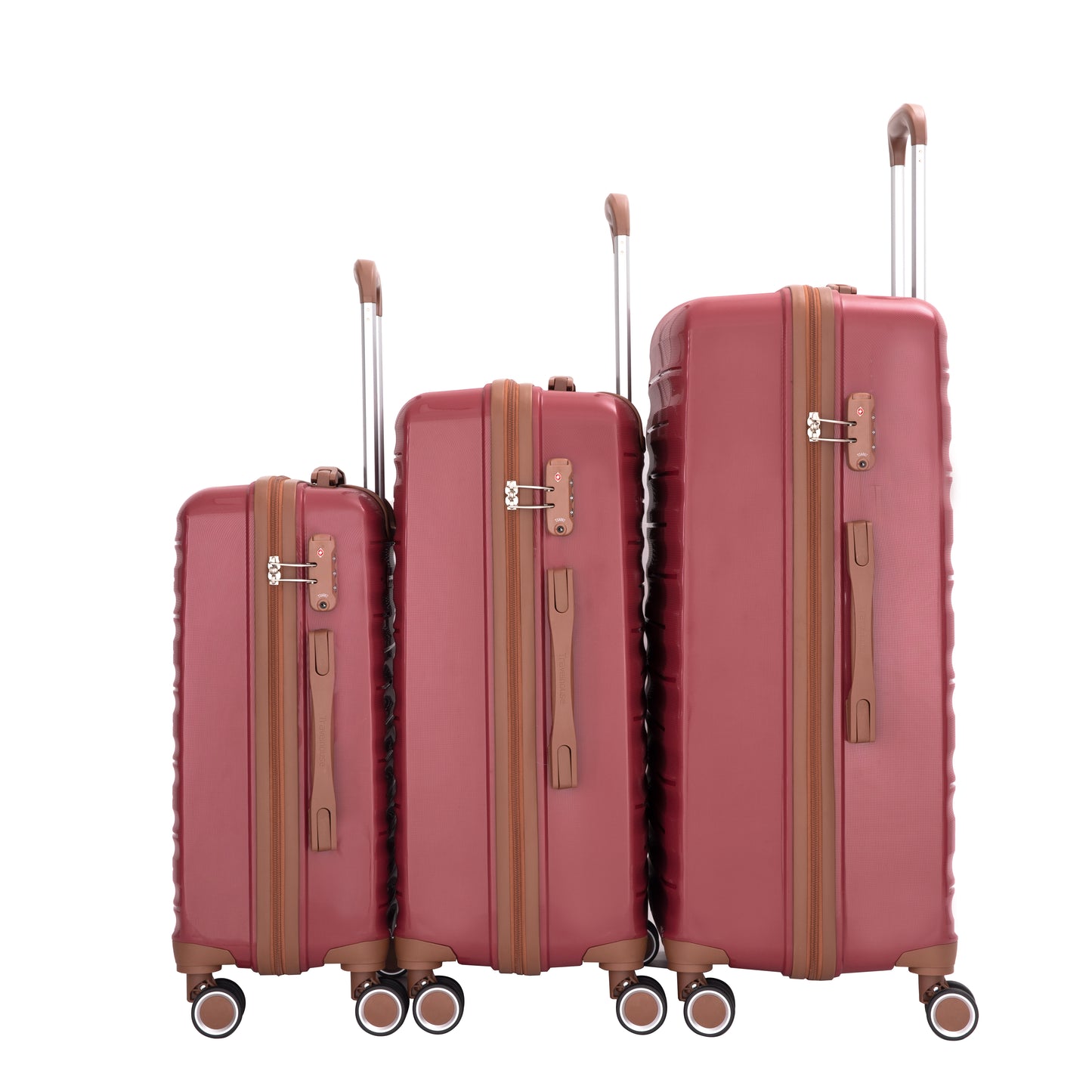 5-Piece Luggage Set,PP Hardshell Luggage Set With TSA Lock And Durable Spinner Wheels   20  24  28   A Travel Bag And A Toiletry Bag,Wine Red