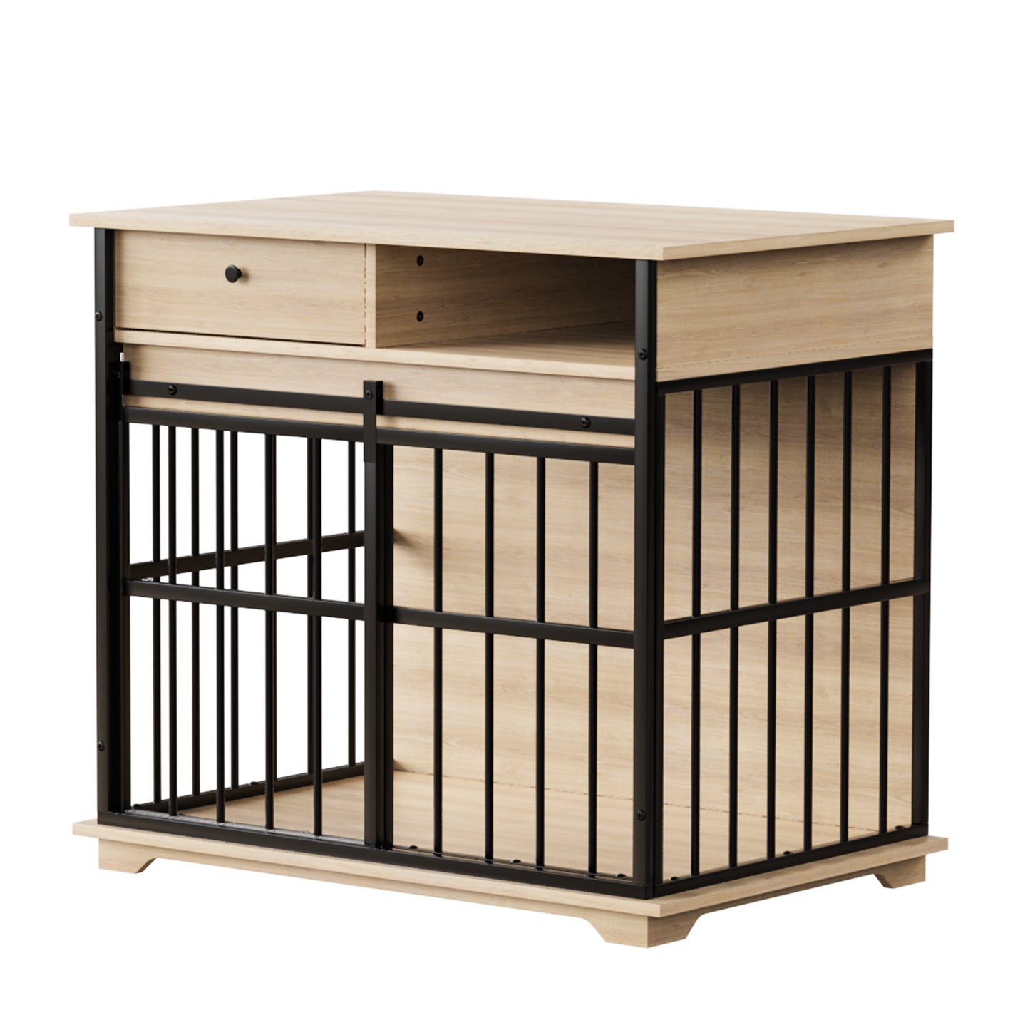 Dog Crate Furniture , Large Dog Cage Furniture With Tray For Medium Large Dogs, Wooden Dog Kennel Furniture