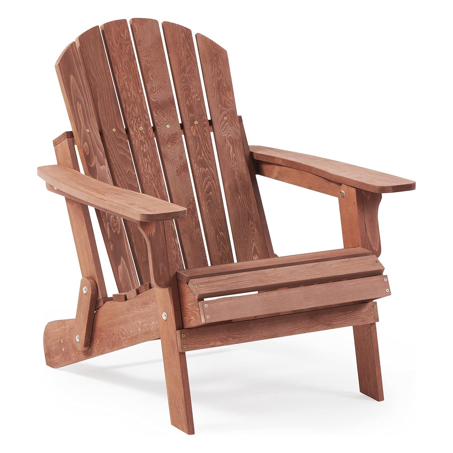 Oversize Wooden Outdoor Folding Adirondack Chair With Pre-Assembled BackRest & SeatBoard, Wood Patio Chair For Garden Porch Pool Deck Firepit