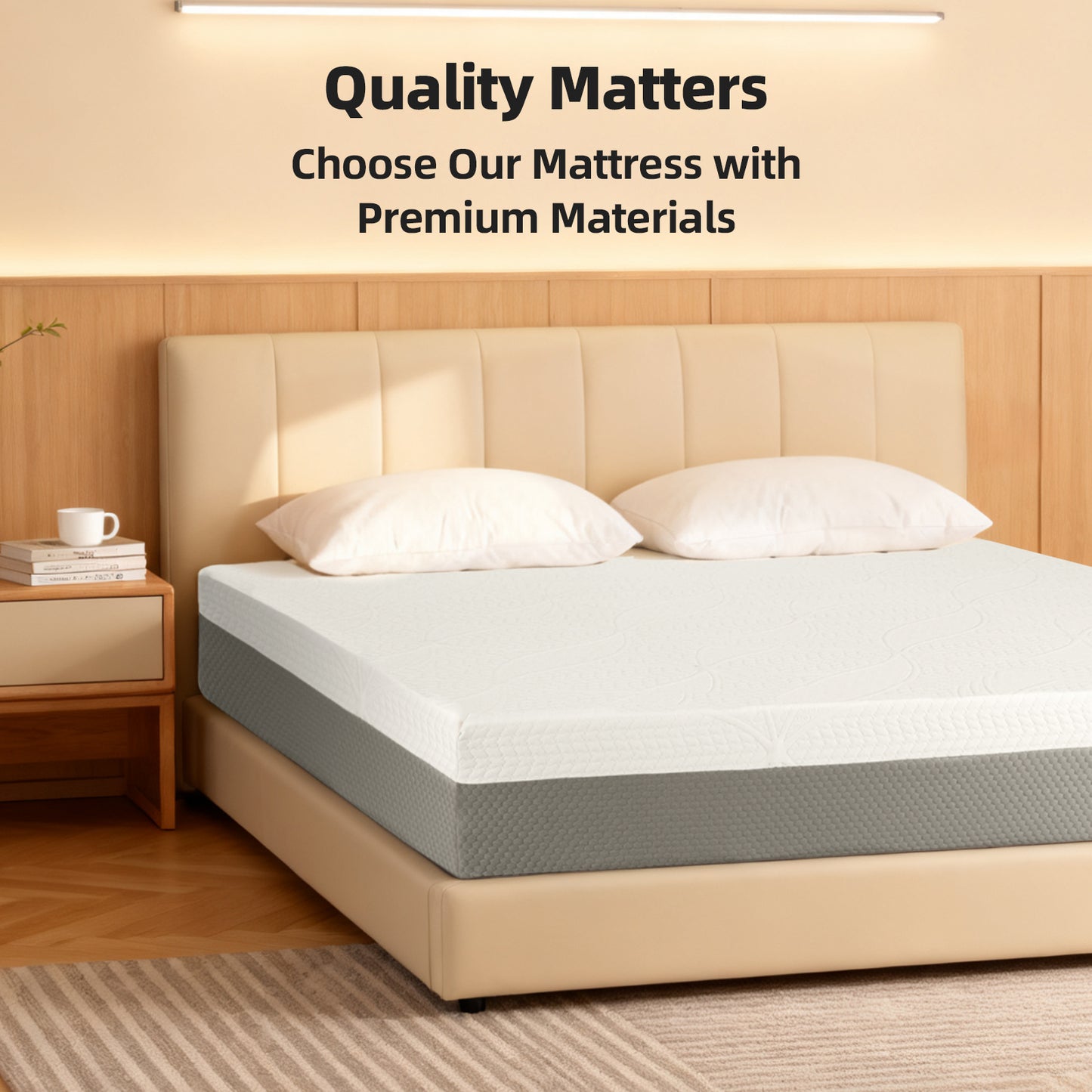 10-Inch Premium FULL Mattress - Premium 4-Layer Foam Sofa & Mattress - Japanese Design & Manufacturing, Ultra-Breathable, Eco-Friendly, Antimicrobial, Ergonomic Zoned Support, CertiPUR-US & OEKO-TEX