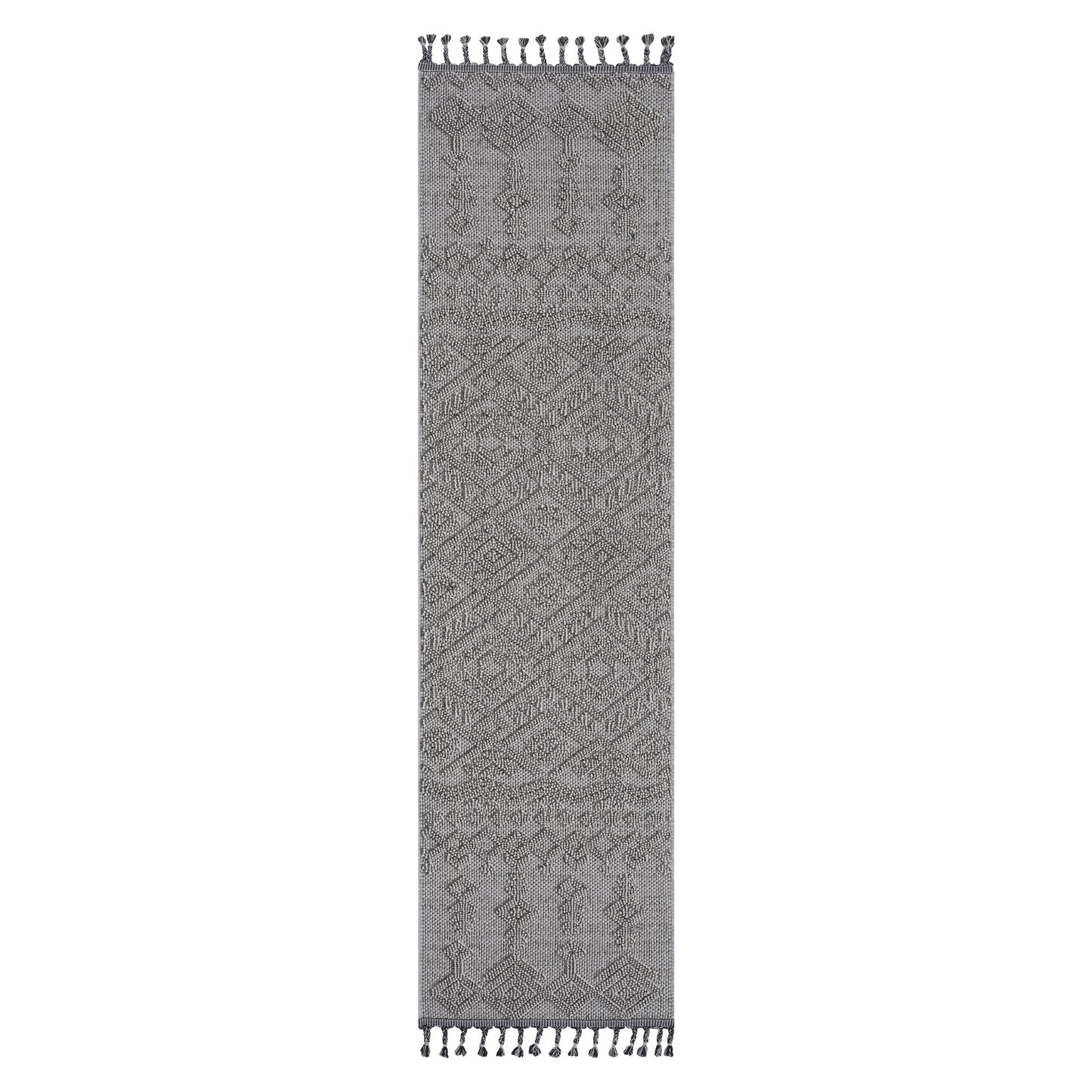 Guros   2X8 White  White  Traditional Indoor  Outdoor Runner Rug