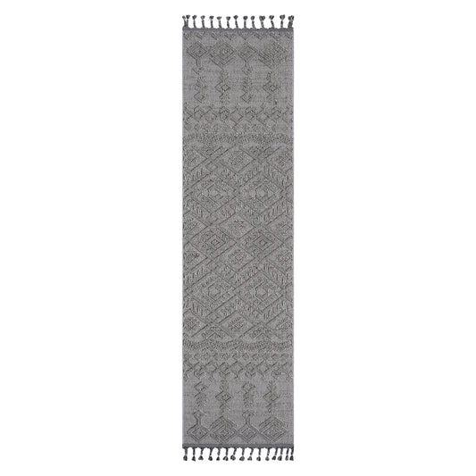 Guros   2X8 White  White  Traditional Indoor  Outdoor Runner Rug