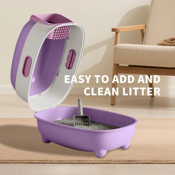 E Classic Purple Cat Litter Box - Simple And Practical, Large Space, High Cost Effective Choice