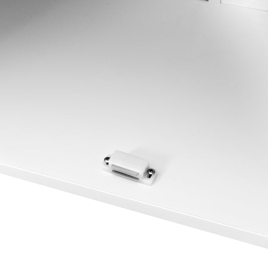 Bathroom Floor Storage Cabinet With Double Door Adjustable Shelf, White