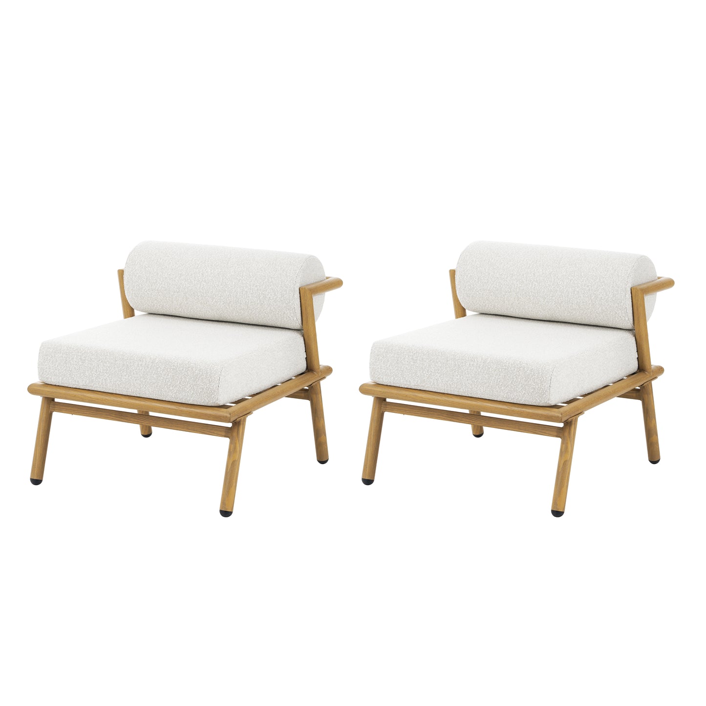 La Fiora Outdoor Patio Teak Finished Iron Club Chair   Cushion  Set Of 2