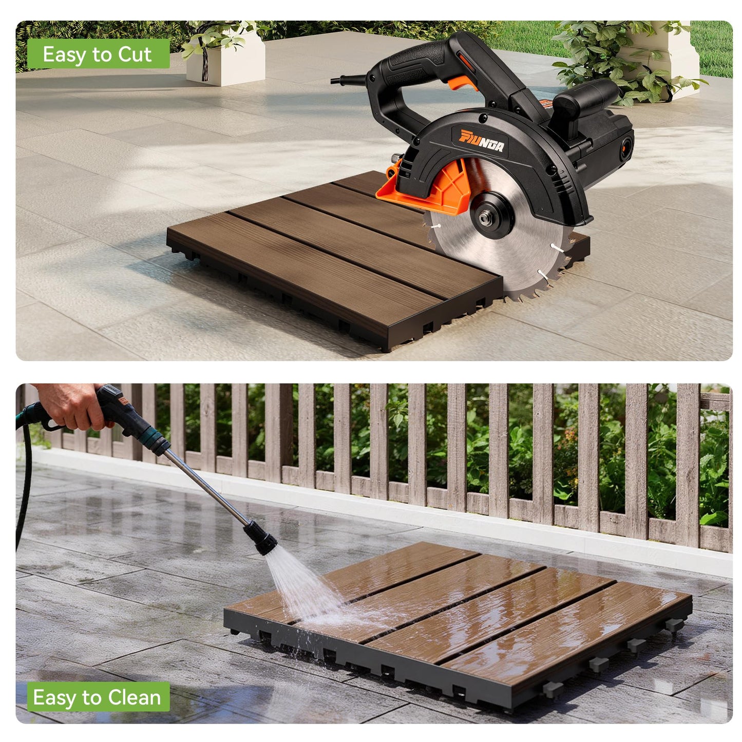 27 Pcs Interlocking Deck Tiles, 12   X 12   HDPE Outdoor Flooring, Patio Flooring Outdoor Waterproof, Deck Tiles Outdoor Waterproof For Deck Garden Poolside, All Weather Use -Dark Brown
