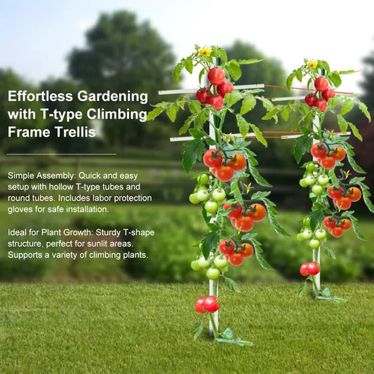 1PC 7FT Hollow T-profile Climbing Trellis, Stable And Durable, Perfect For Climbing Plants, A Modern Garden Decoration.