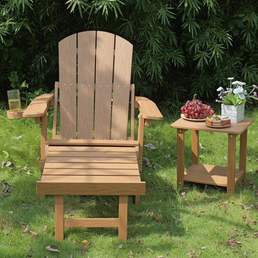 Outdoor Adjustable Lounge Chair With Cup HolderFor Patio Relaxation & Garden Leisure Gatherings,HIPS Material