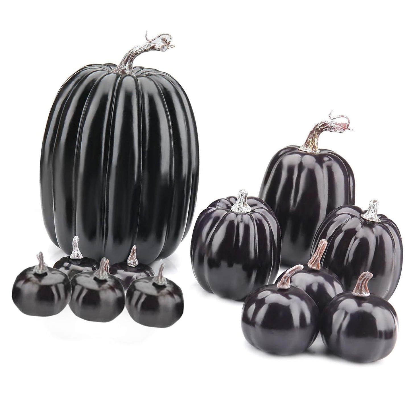 14pcs Artificial Pumpkin Black Foam Creative Lightweight Reusable Decorative Pumpkin For Ornament