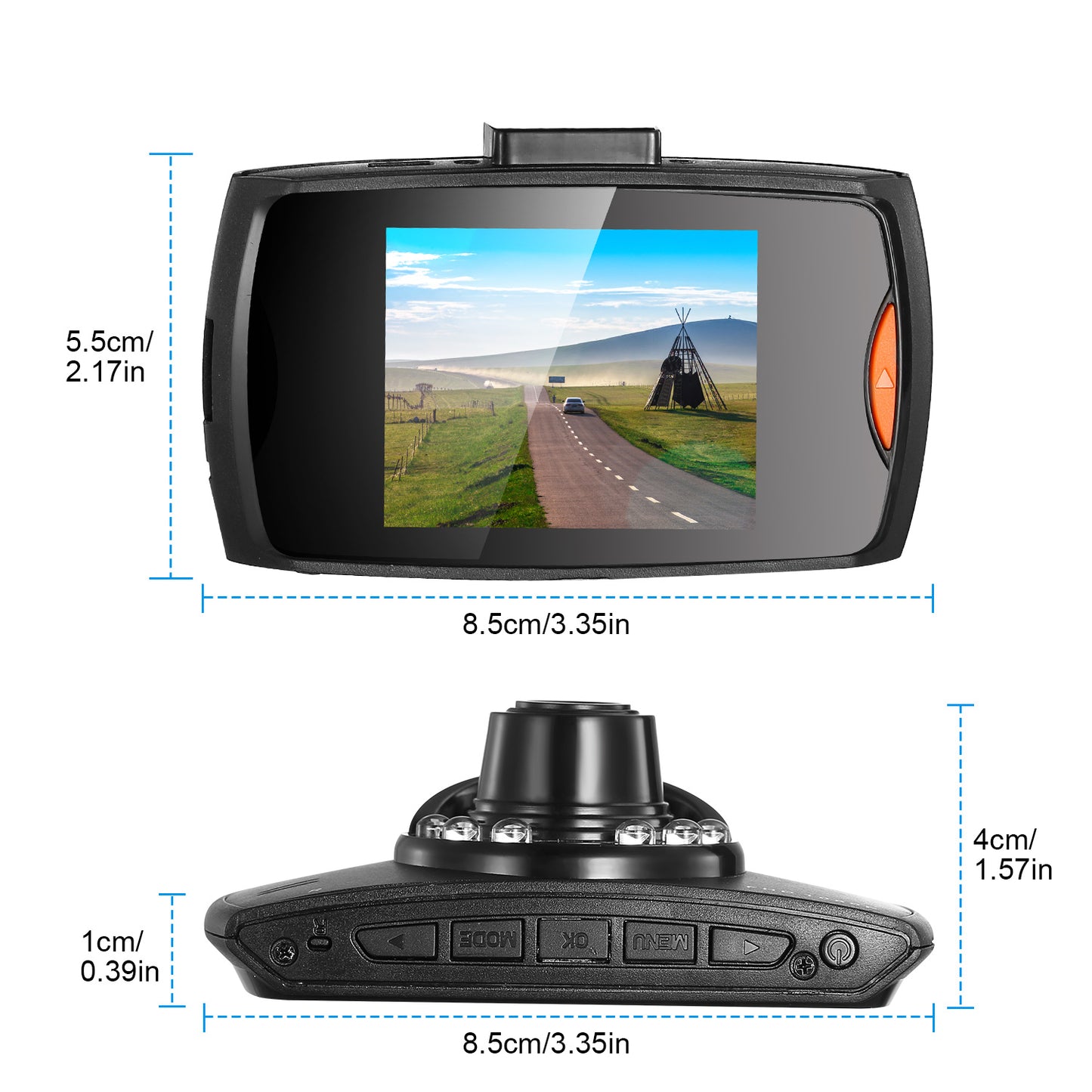Full HD 1080P Car DVR Recorder, 90 Degree Wide Angle Dashcam, Night Vision With Infrared Lights, Seamless Loop Recording, Support Up To 32G MMC Card