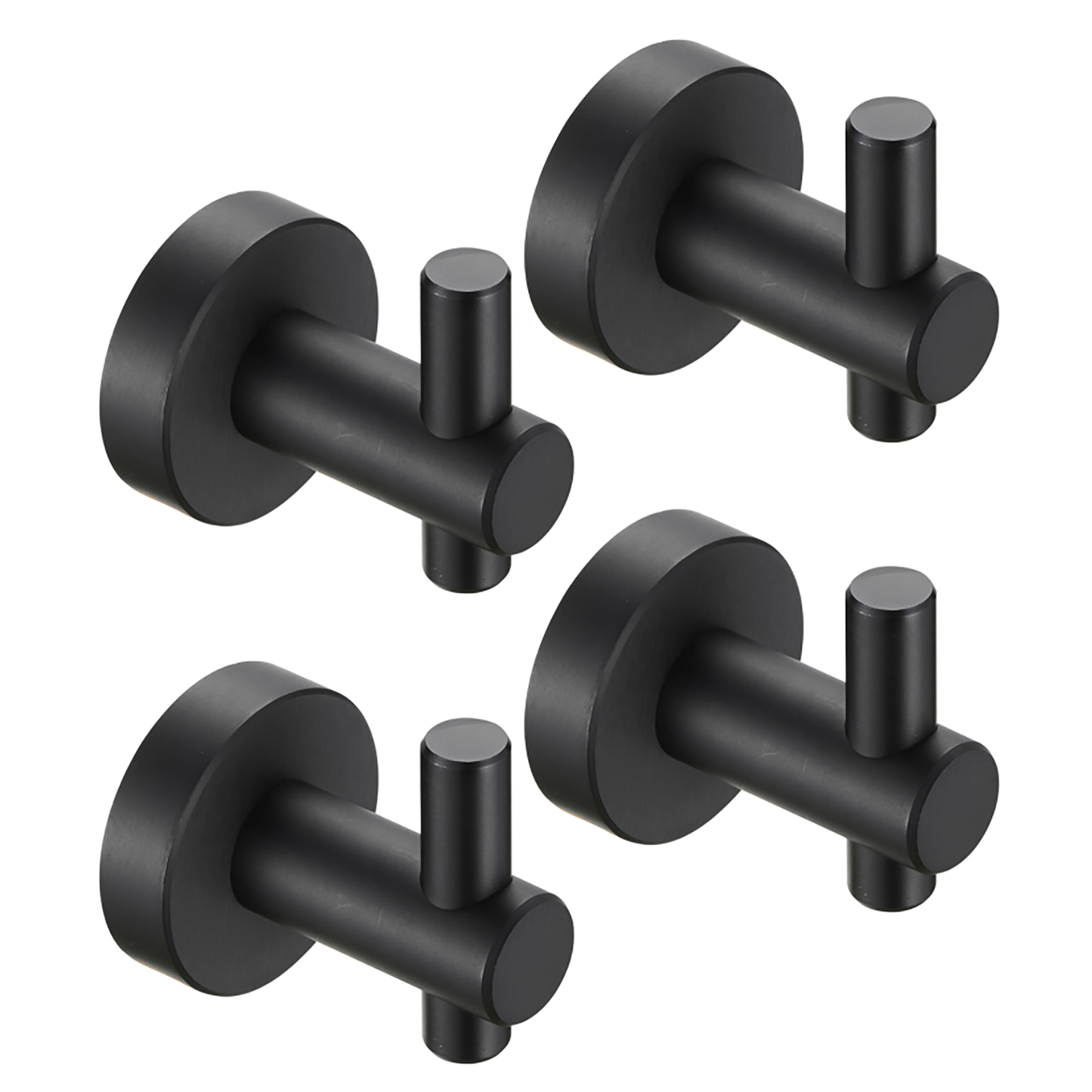 Round Base Wall Hook With Screws  Matte Black Hook, 4-piece Set, Suitable For Entry-level Shoe Cabinets, Wardrobes, Bathrooms, Bedrooms, Furniture Hardware, Cannot Be Shipped On Weekends