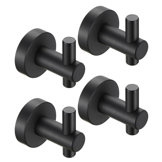 Round Base Wall Hook With Screws  Matte Black Hook, 4-piece Set, Suitable For Entry-level Shoe Cabinets, Wardrobes, Bathrooms, Bedrooms, Furniture Hardware, Cannot Be Shipped On Weekends