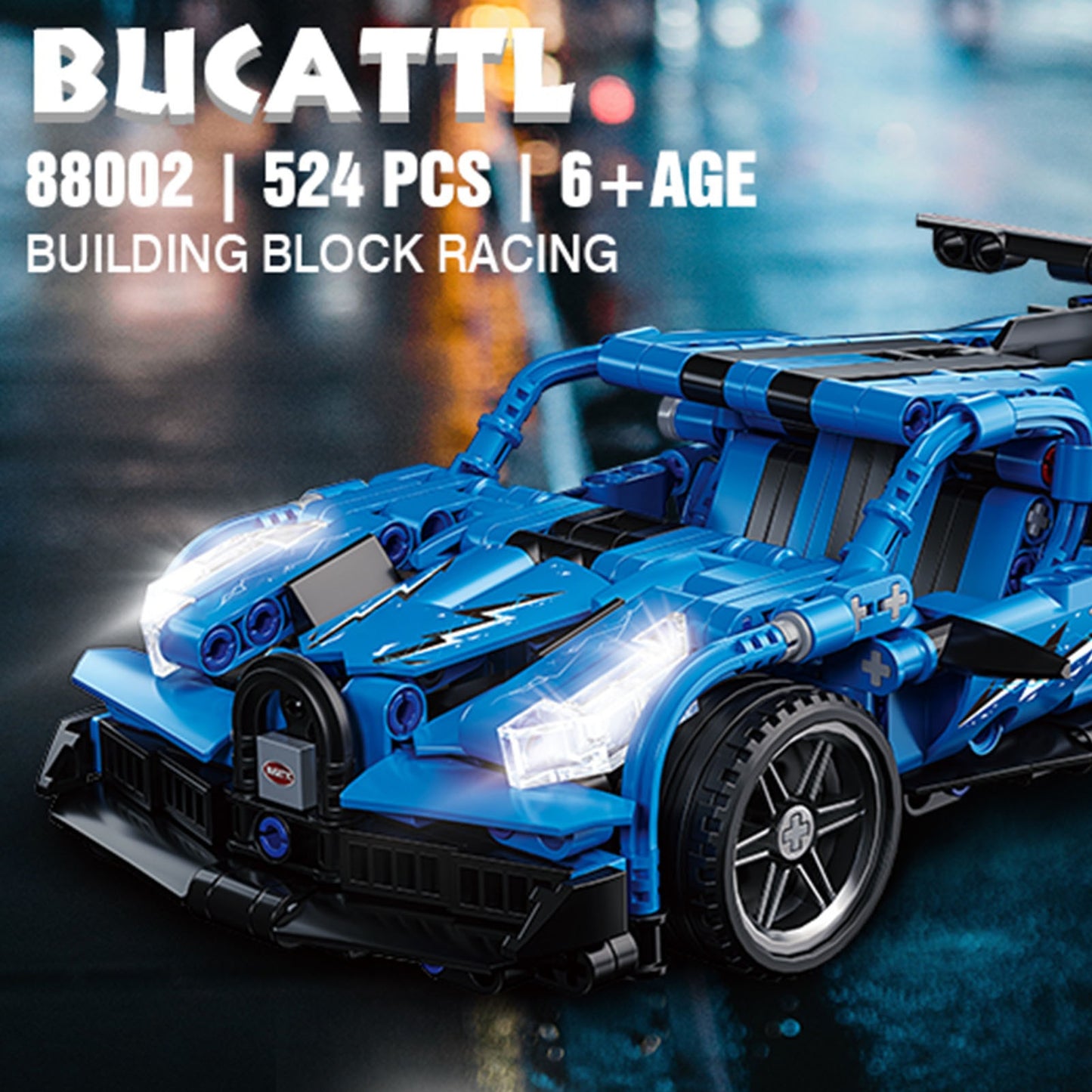 Pull Back Car Building Block Kit For Kids Over 6 Years Old Racing Vehicle Model Assembly Toy