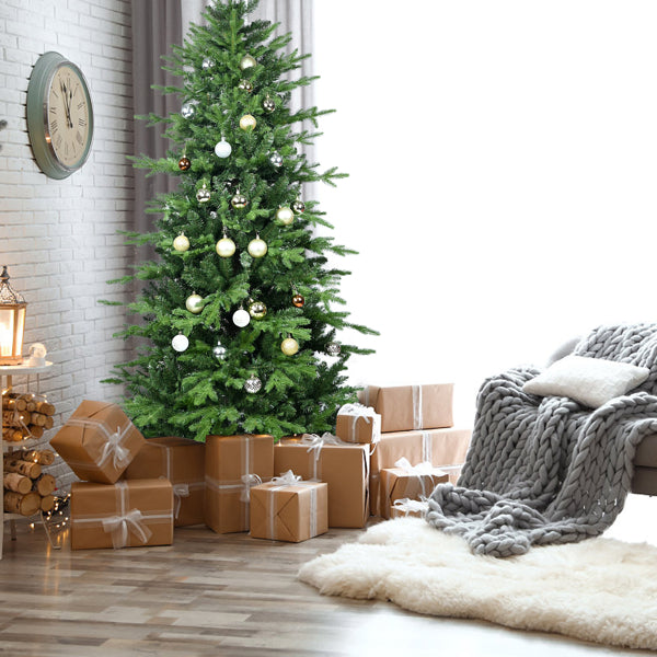Artificial 4ft Green Christmas Tree With 919 PE PVC Mixed Branch Tips, Steel Wire, Hinged Premium & Foldable Base For Indoor Holiday Decorating