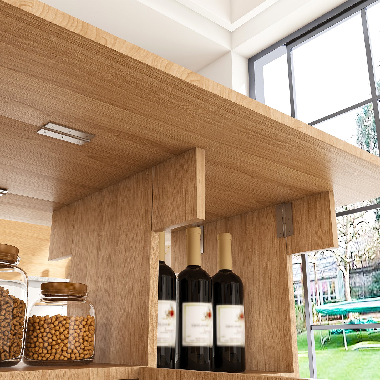 Multi-Functional Folding Table With Storage Shelves And Wheels  47 Inch Foldable Dining Table For Small Spaces  Compact Desk For Kitchen  Dorm  Office