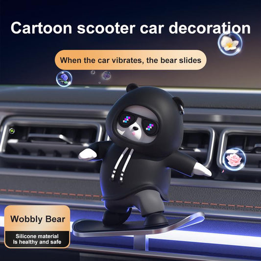 Heat-resistant Car Dashboard Skateboard Bear Decoration, Remains Unchanged After Prolonged Exposure To Sunlight, With Exquisite Craftsmanship And Beautiful Appearance