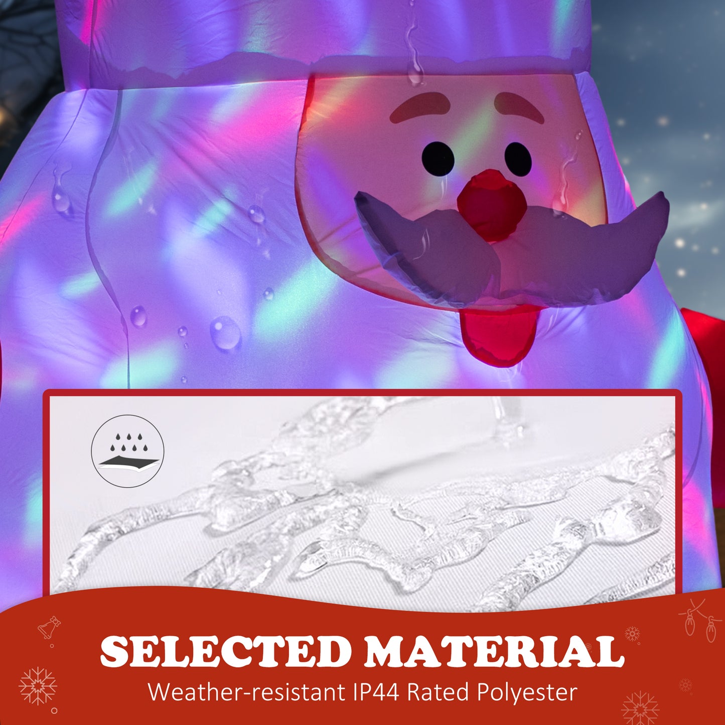 6' Blow-Up Outdoor Yard Display, Inflatable Christmas Santa Claus With Rotating Magic Ball Light For Garden Party
