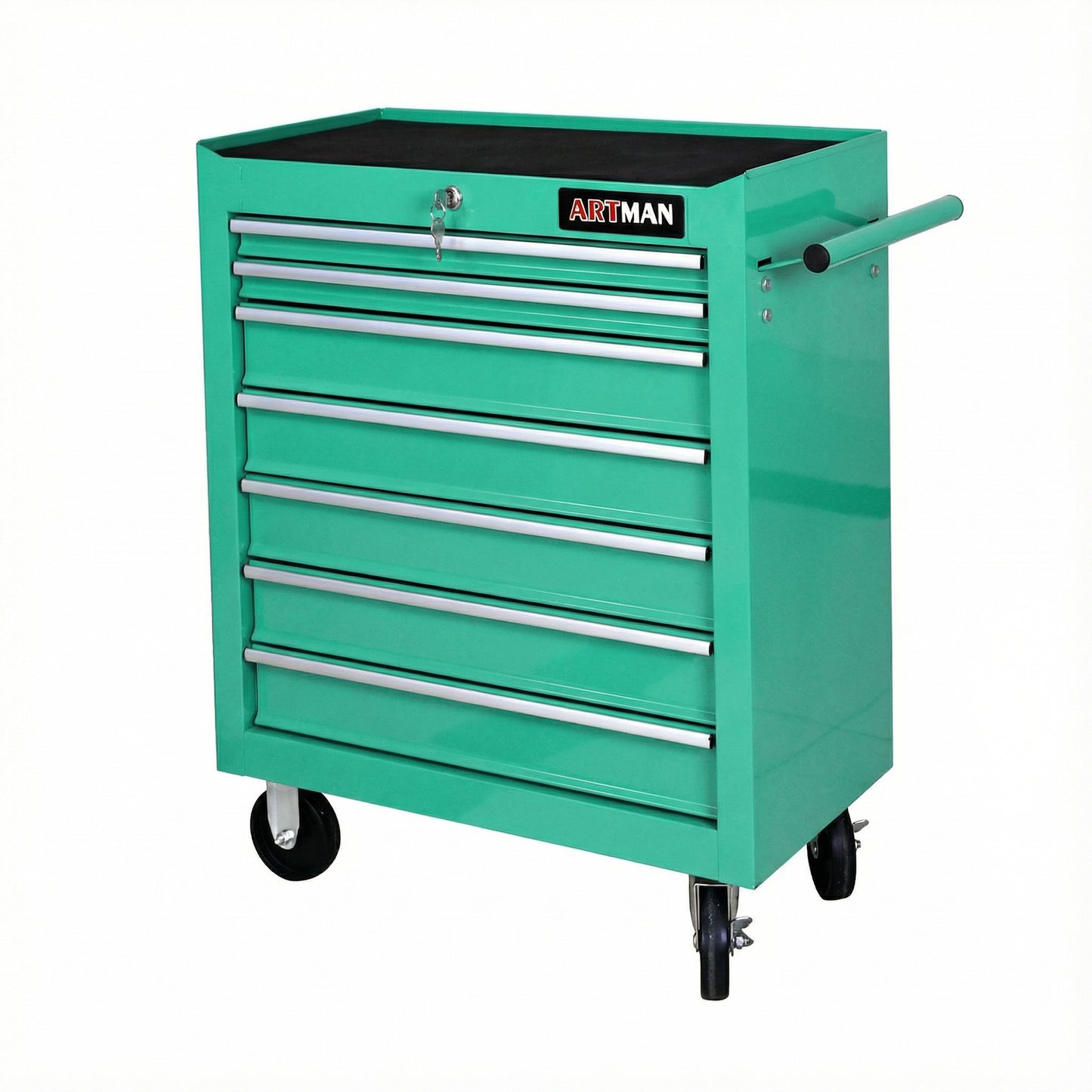 7 DRAWERS MULTIFUNCTIONAL TOOL CART WITH WHEELS-GREEN