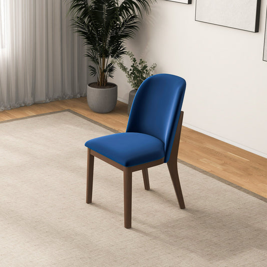 Kaitlyn  Navy Blue Velvet Dining Chair   Set Of 2   34.3  H X 19.3  W X 23  D