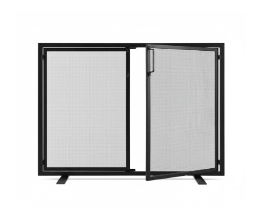 Fireplace Screen 3-panel  Protection Cover, Foldable Forged Iron Metal Door, Suitable For Living Room Home Decoration
