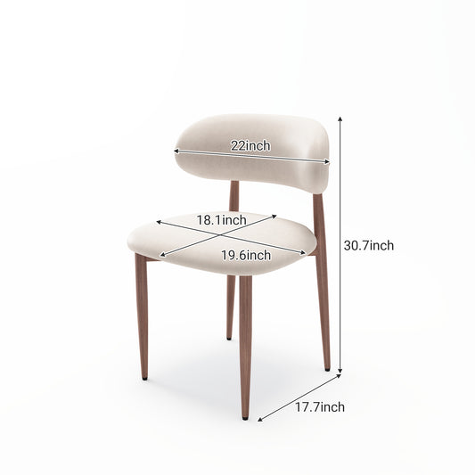 Dining Chairs Set Of 4, Modern Farmhouse Fabric Upholstered Side Chairs With Comfortable Foot Pegs, Metal Legs Kitchen Dining Room Chairs For Home