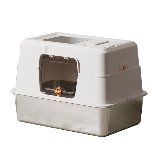 Only Self Pickup---Fully Enclosed Stainless Steel Cat Litter Box