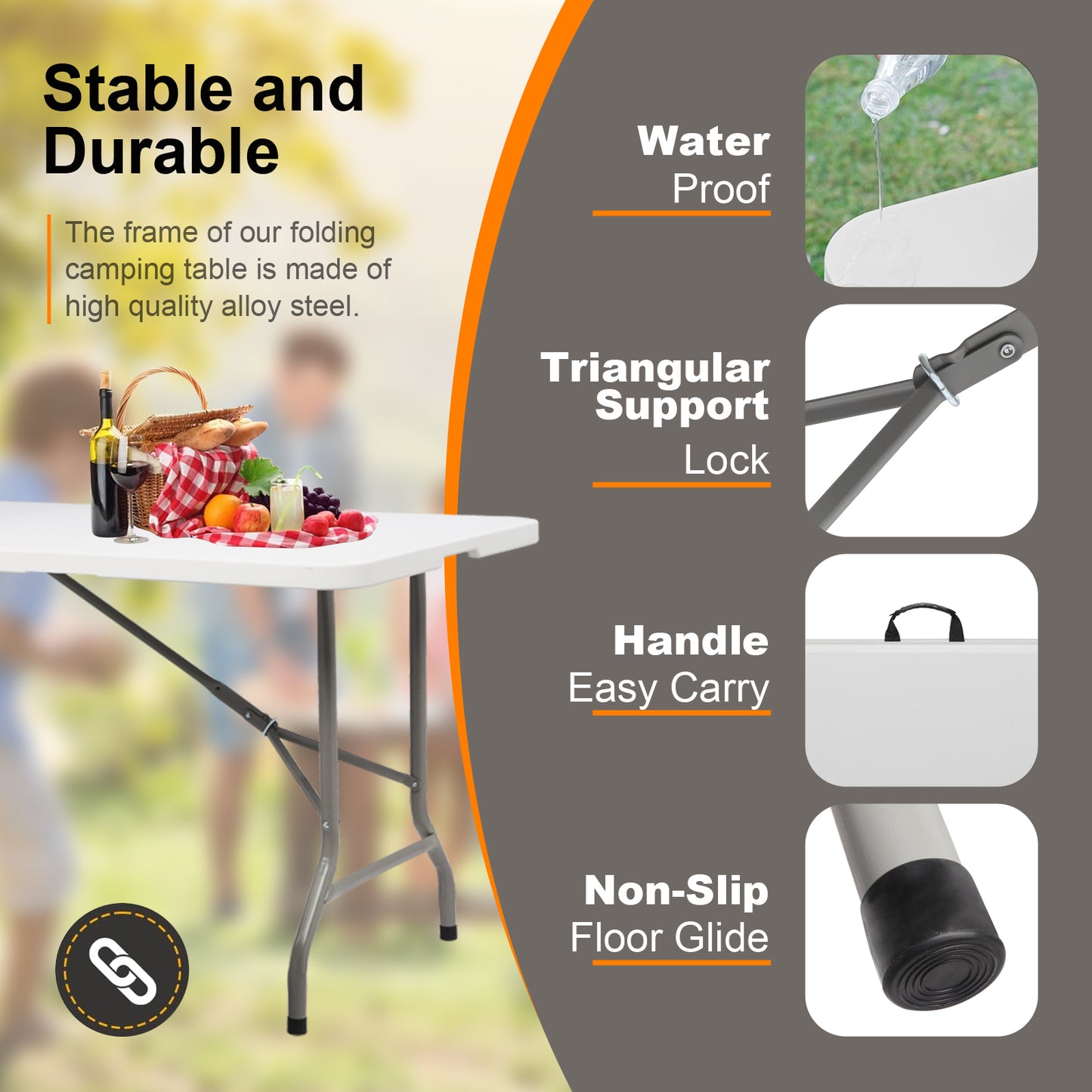Folding Table 6ft Heavy Duty Portable Table