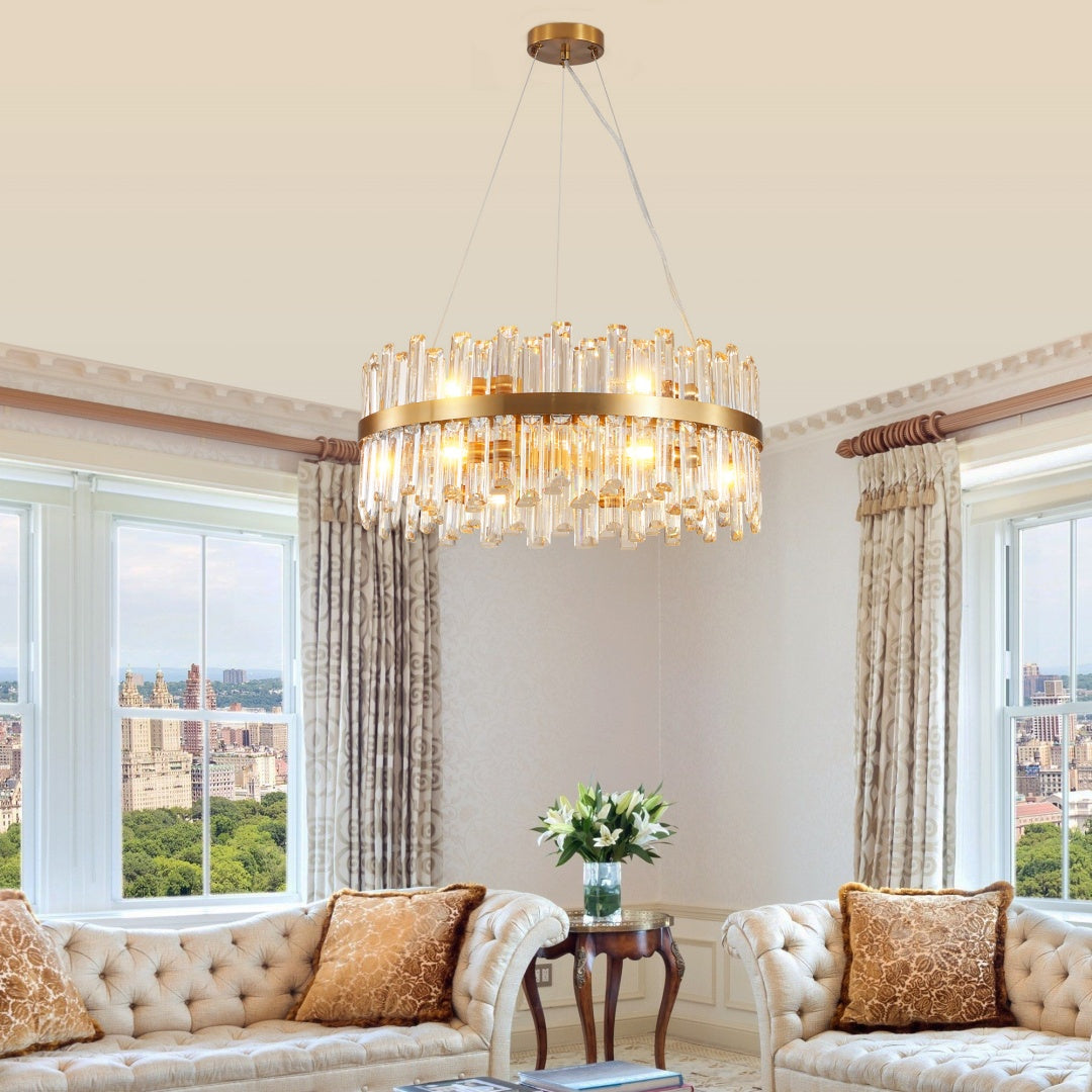 23.6 Inches Luxury Chandeliers Crystal Living Room Bedroom Decorative Lights Simple Modern Dining Room LED Lighting,for Home Decor  Bulbs Not Included